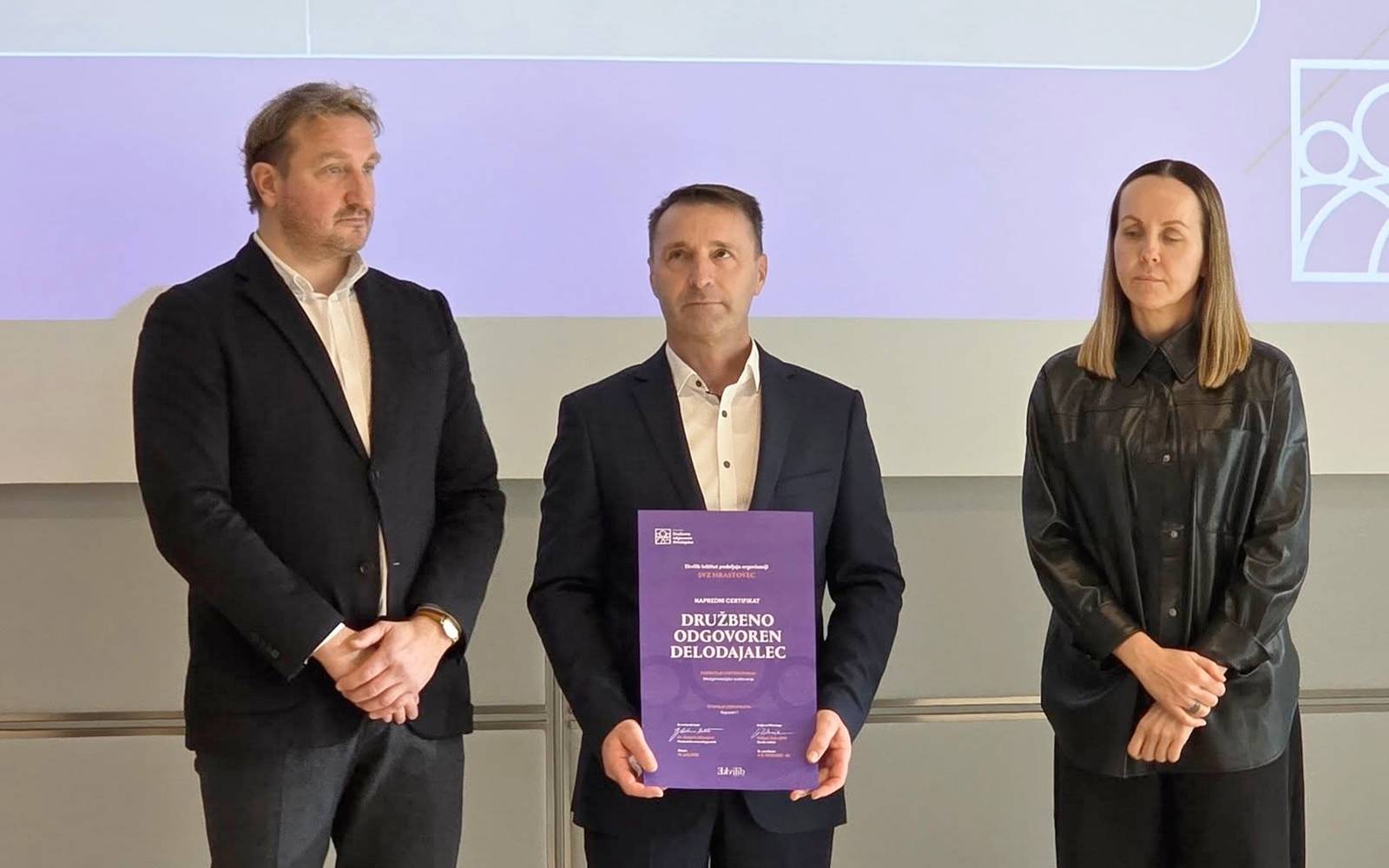 SVZ Hrastovec prejel certifikat Družbeno odgovoren delodajalec