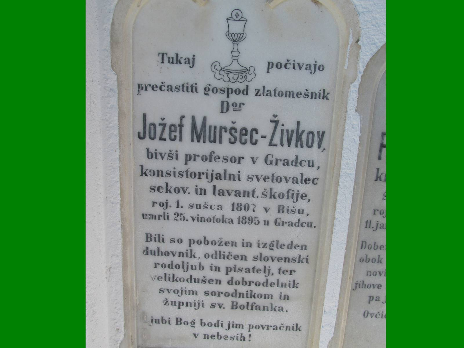 Dr. Jožef Muršec je pokopan na domačem pokopališču v Trnovski vasi. Foto: Marjan Toš