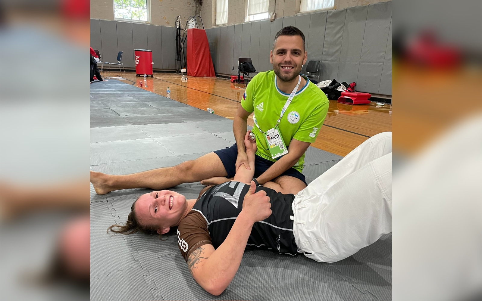 Jure je na Svetovnih igrah v Alabami spremljal ju-jitsu borko Majo Povšnar, ki je tam osvojila močno želeno zlato medaljo. Foto: osebni arhiv