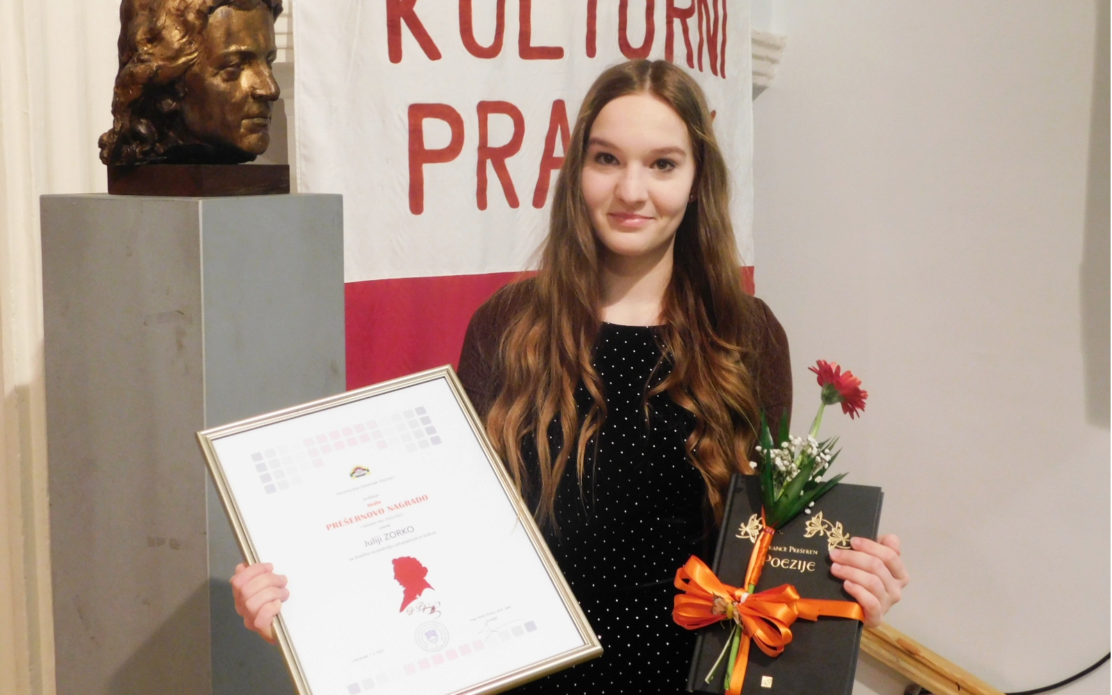 Prejemnica Male Prešernove nagrade Julija Zorko. Foto: Slavko Toplak