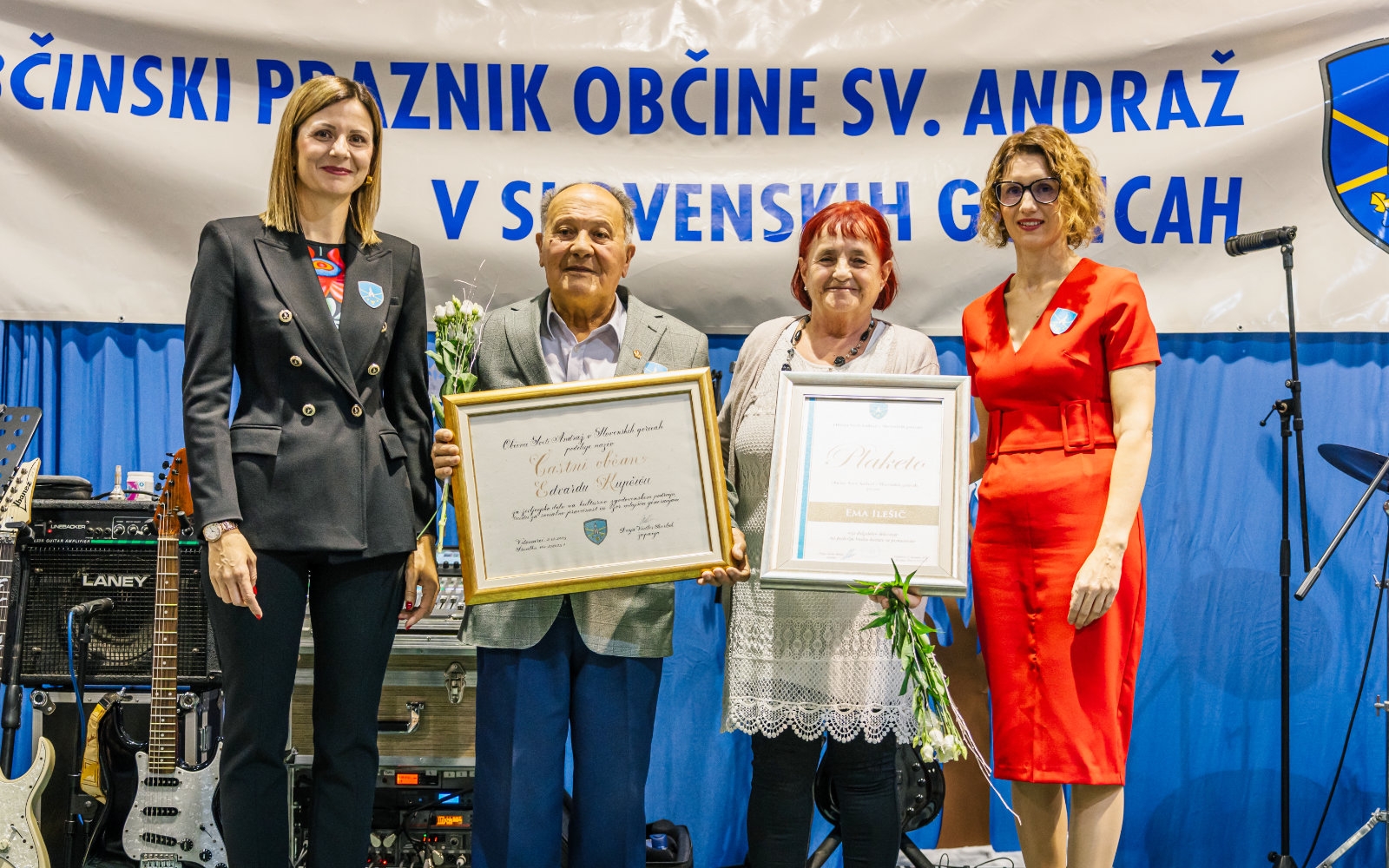 Med nagrajenci so se znašli Edvard Kupčič, ki je prejel naziv Častni občan za življenjsko delo na kulturno zgodovinskem področju, Ema Ilešič za dolgoletno delovanje na področju bralne kulture in pismenosti. Foto: arhiv občine