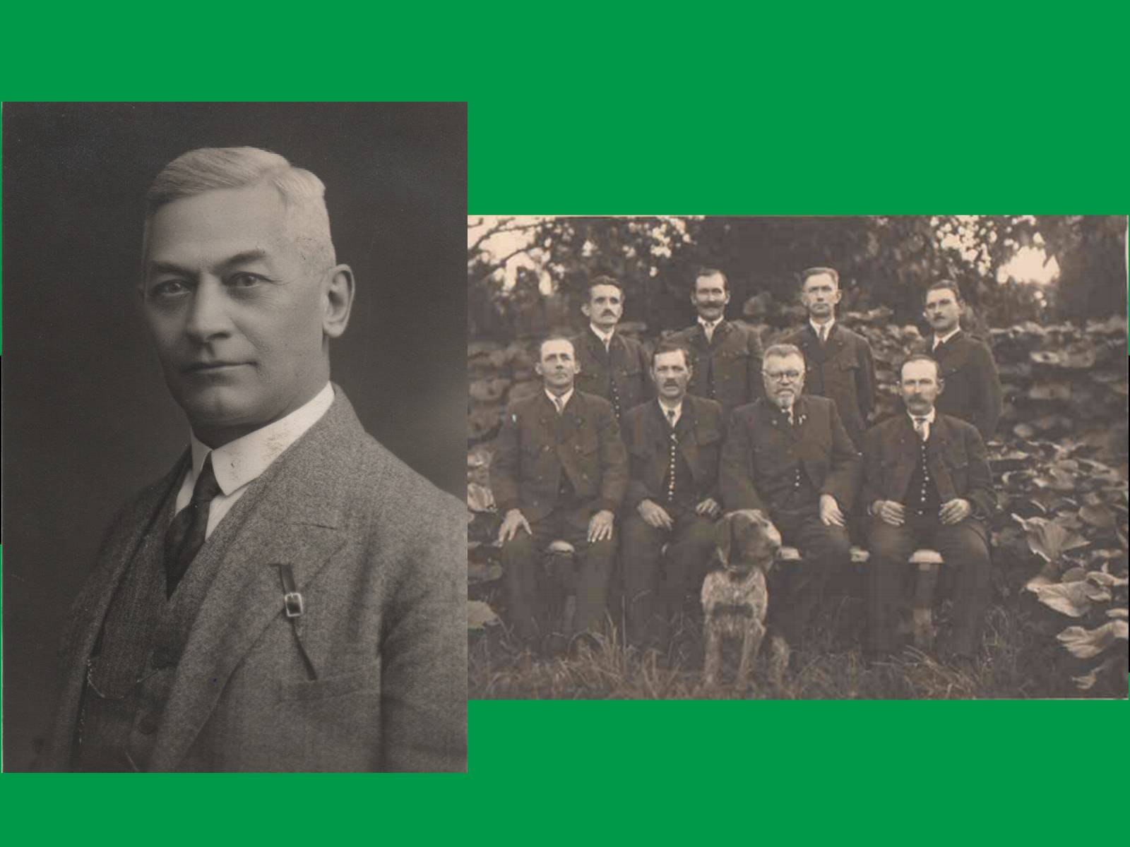 LEVO: Prvi predsednik podružnice SLD Maribor je bil bančni ravnatelj Dragotin Klobučar. Arhiv LZ Maribor.  DESNO: Podružnica je leta 1921 ustanovila tudi odsek pri Sv. Lenartu v Slovenskih goricah, ki ga je vodil dr. Milan Gorišek. Osebni arhiv Marjana Toša.