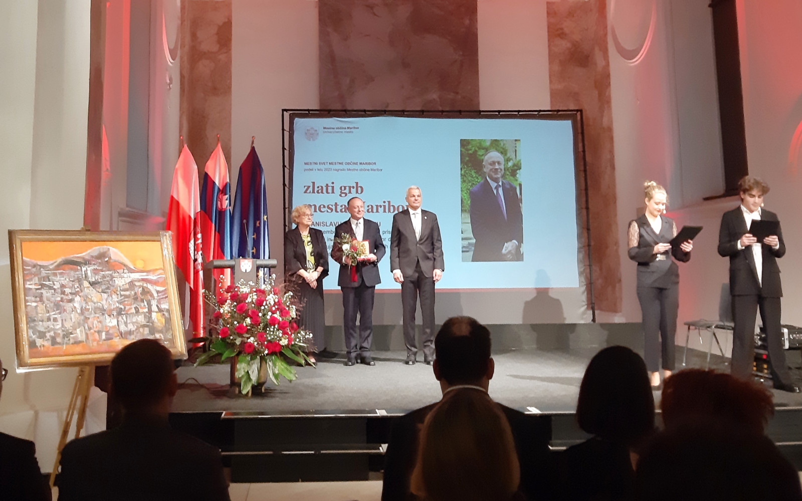 Stane Kocutar na slovesni podelitvi zlatega grba Maribora v Minoritski cerkvi. Foto: arhiv MO Maribor