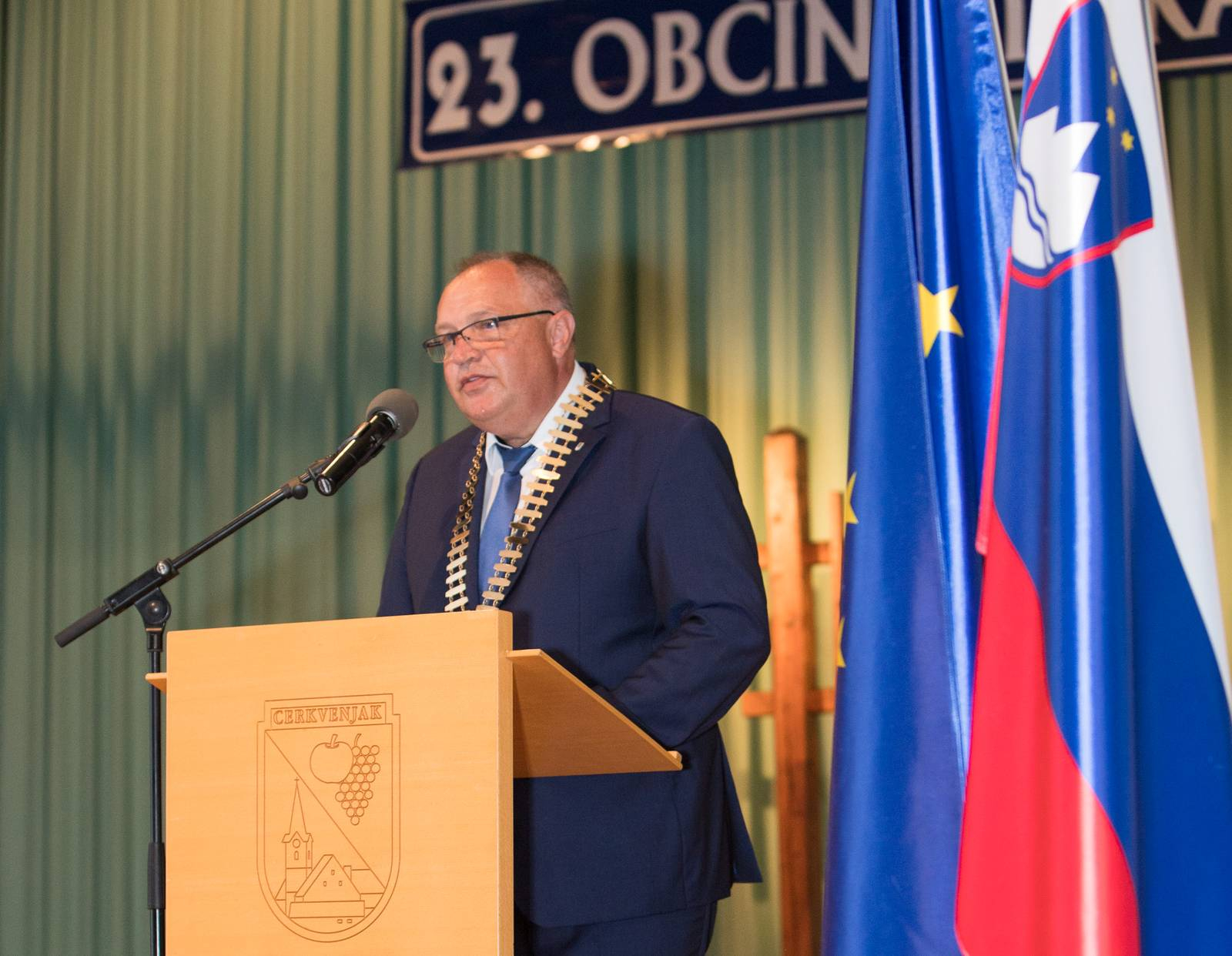 Slavnostni nagovor župana Občine Cerkvenjak Marjana Žmavca. Foto: Askari