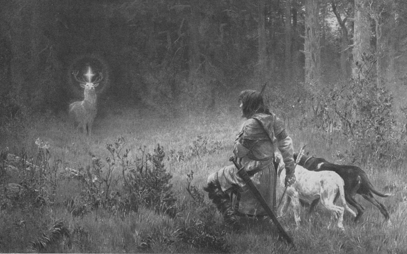 Spreobrnitev sv. Huberta, Wilhelm Rauber (Eduard Engels: Hausbuch deutscher Kunst; Deutsche Verlags-Anstalt, Stuttgart und Berlin 1913; self scanned from book)