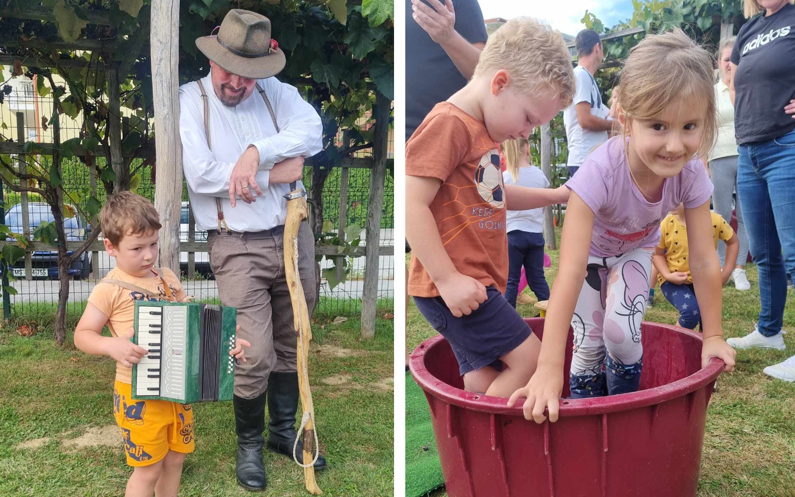 Trgatev je bila za otroke prijetno doživetje. Foto: arhiv vrtca