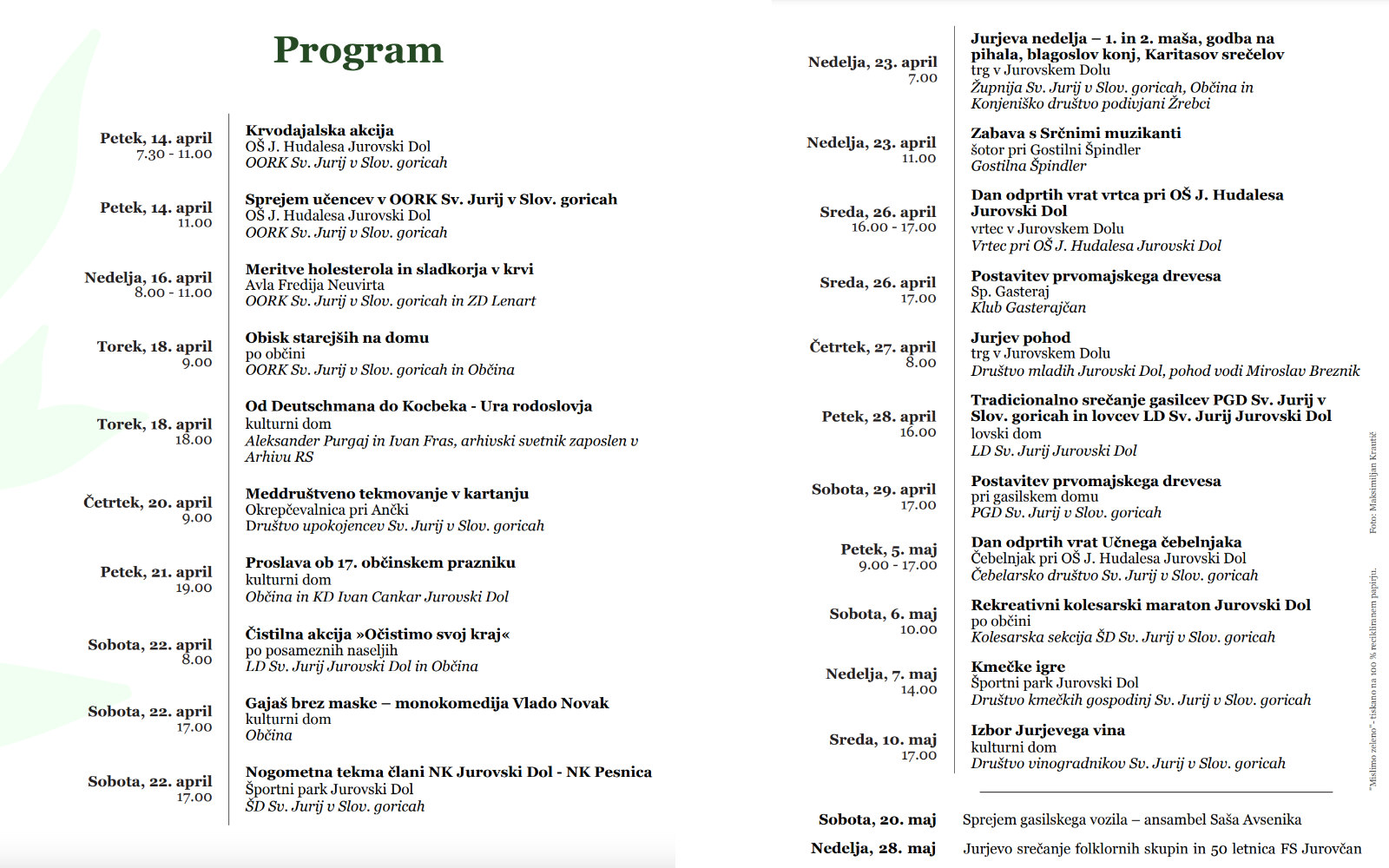 program jurjevi dnevi p